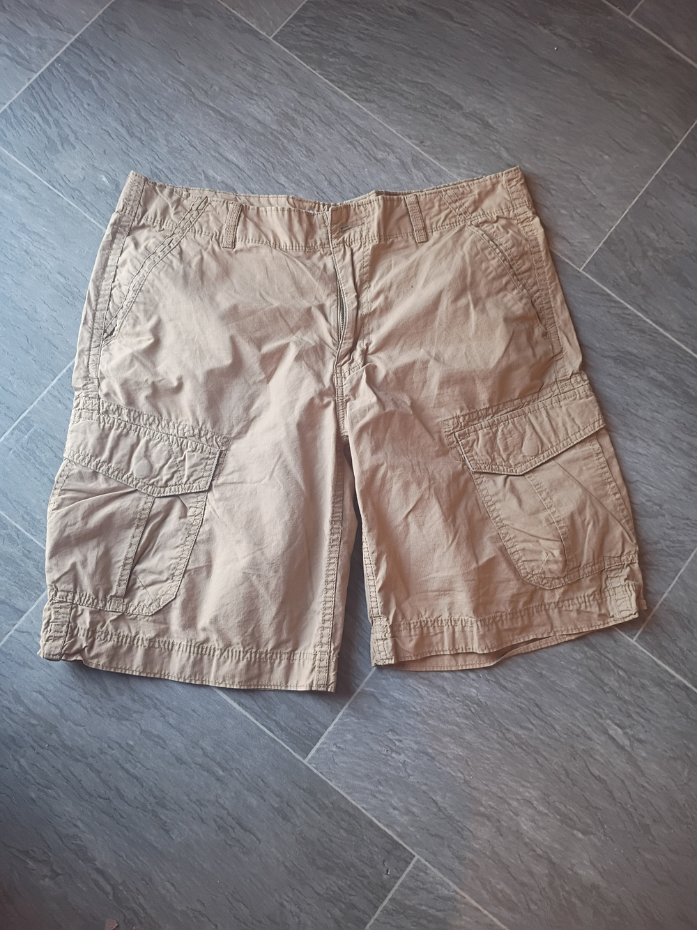 Men's Cargo Shorts in Khaki - Lightweight Summer Utility Shorts